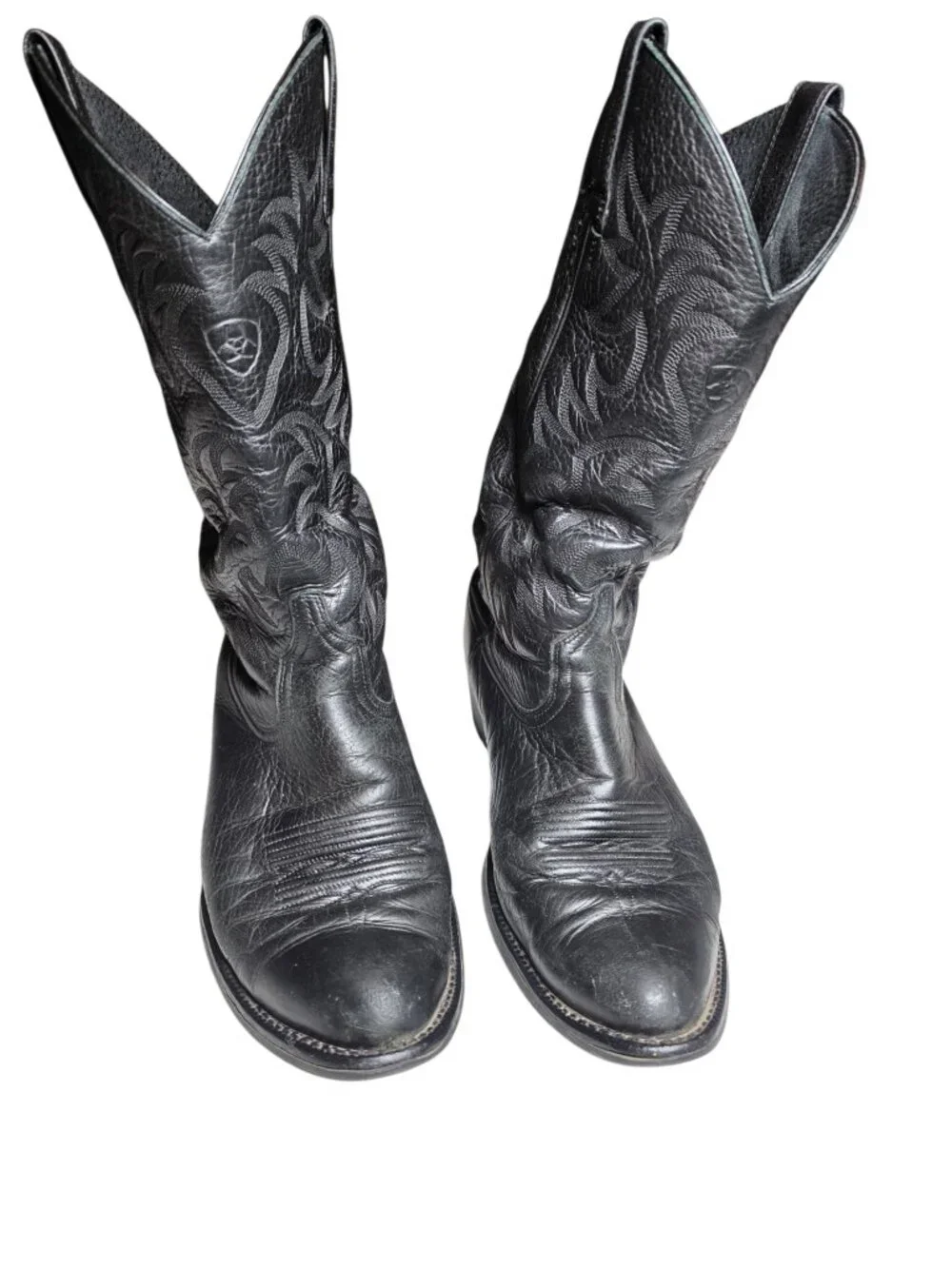Ariat Mens Heritage Western R Toe Black Deertan Leather Cowboy Boots Sz 10.5 D
